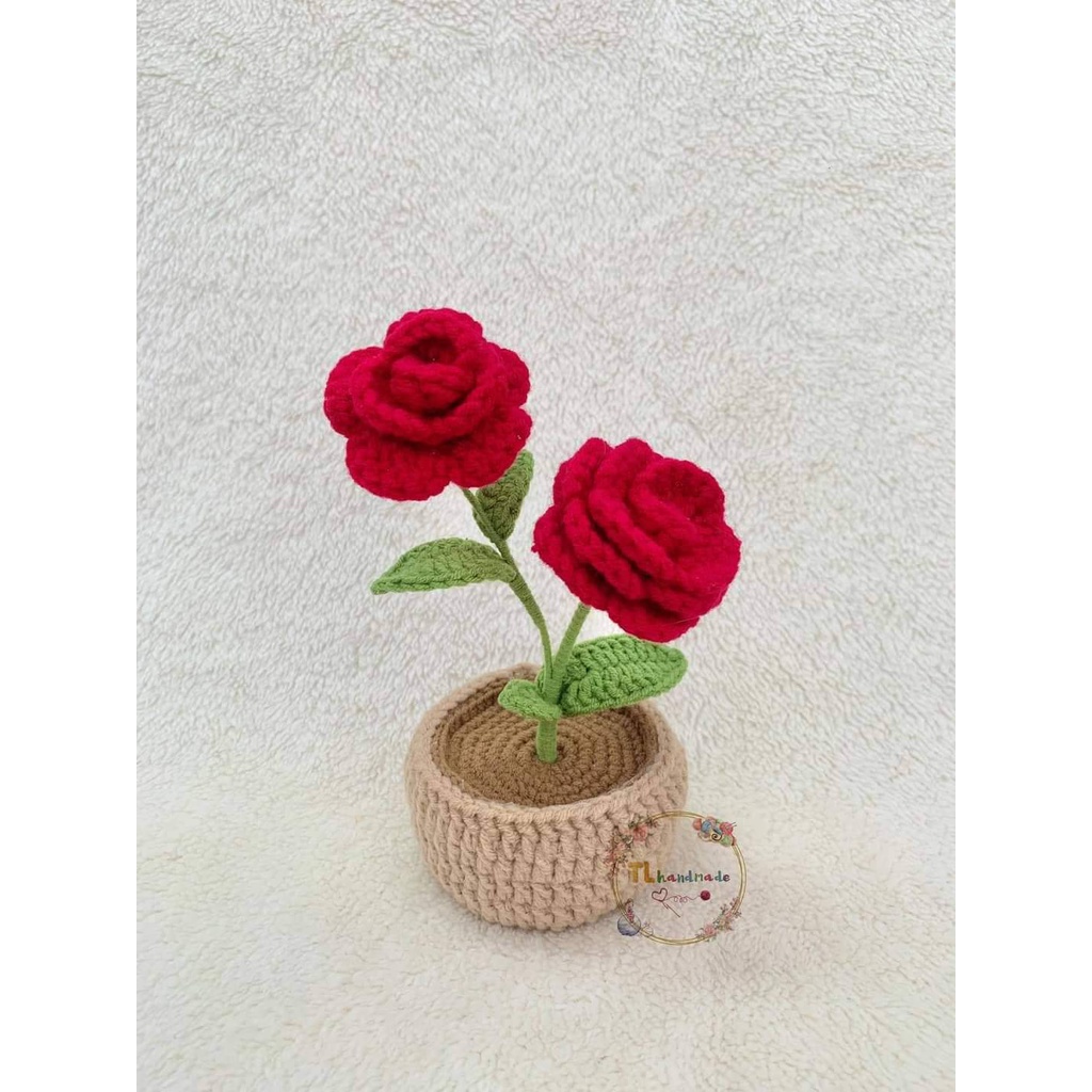Chậu hoa bằng len hàng thủ công handmade