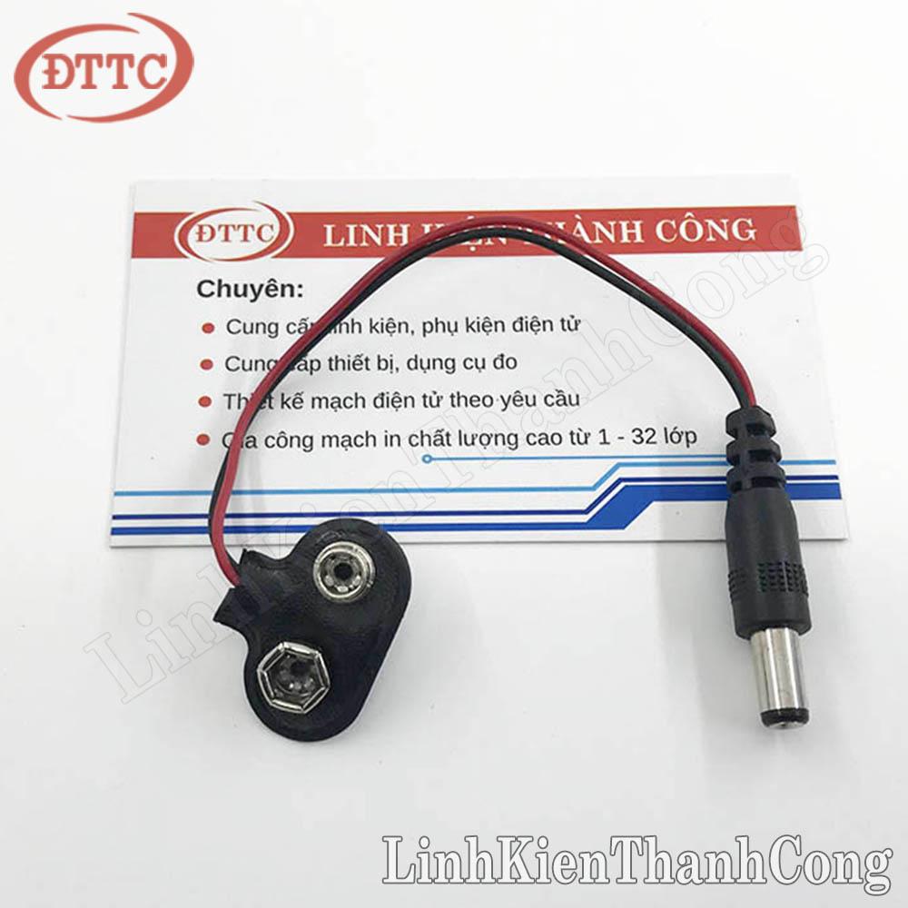 Dây Đế Pin 9V Ra Đầu Jack DC 5.5x2.1mm