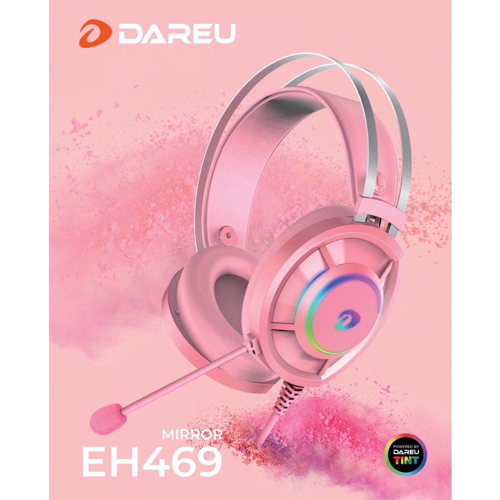 Tai Nghe Gaming Dareu Eh469 Queen 7.1 Rgb Led - Hồng Có Kèm Tai Mèo Bexal Du11