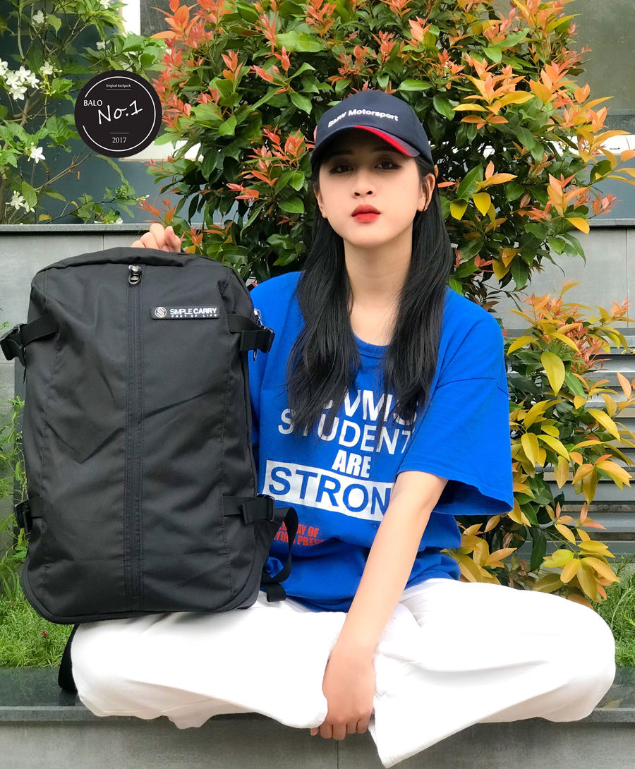 [HCM][FLASH SALE] [Tặng Kèm Vớ] Balo Thời Trang Cao Cấp Simple Carry Mattan 3 Black
