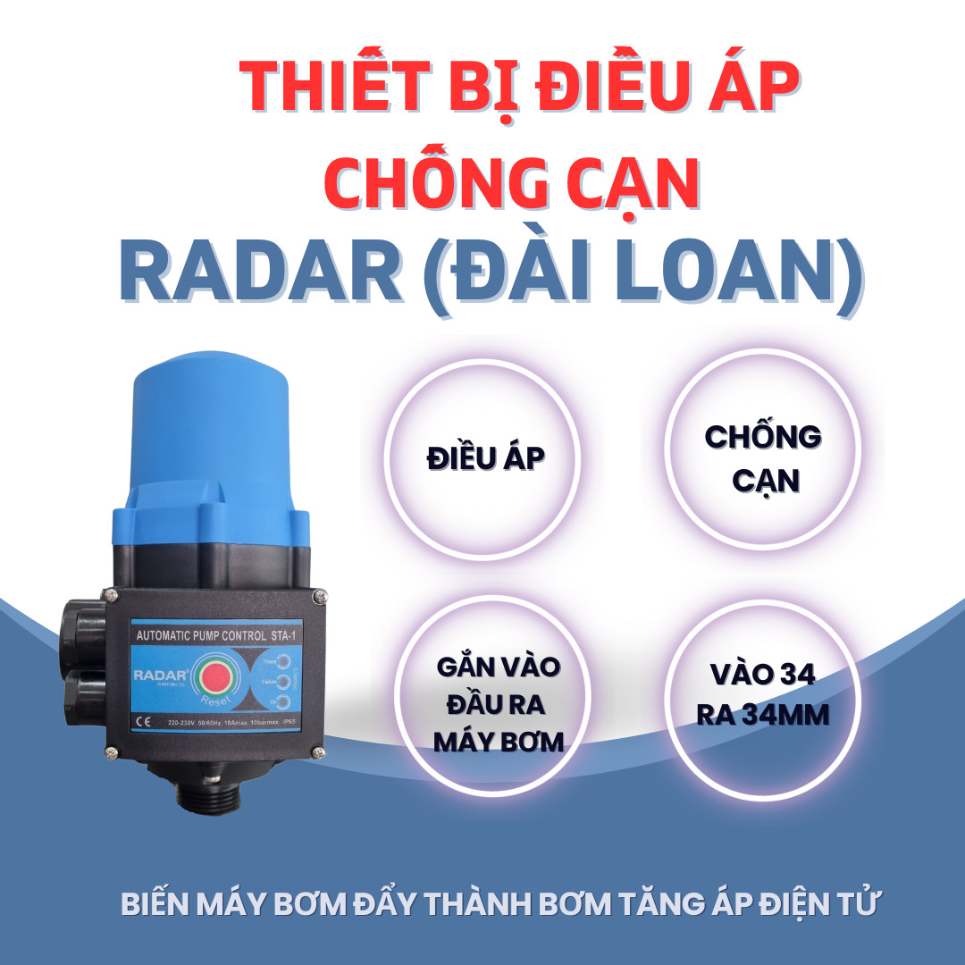Thiết bị điều áp chống cạn RADAR dành cho máy bơm