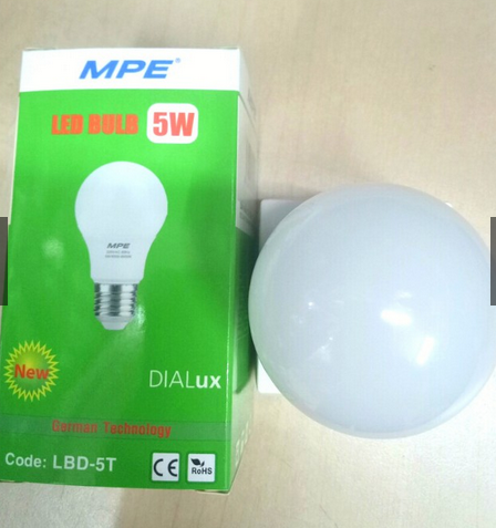 Đèn Led Bulb 5W MPE - ánh sáng trắng & vàng