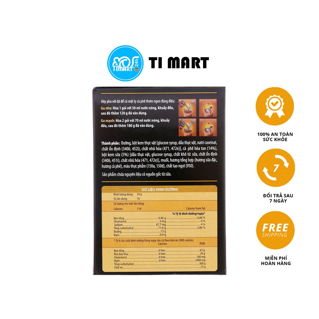 [TI MART] Cà phê sữa đá MacCoffee Café Phố 240g (10 gói x 24g)