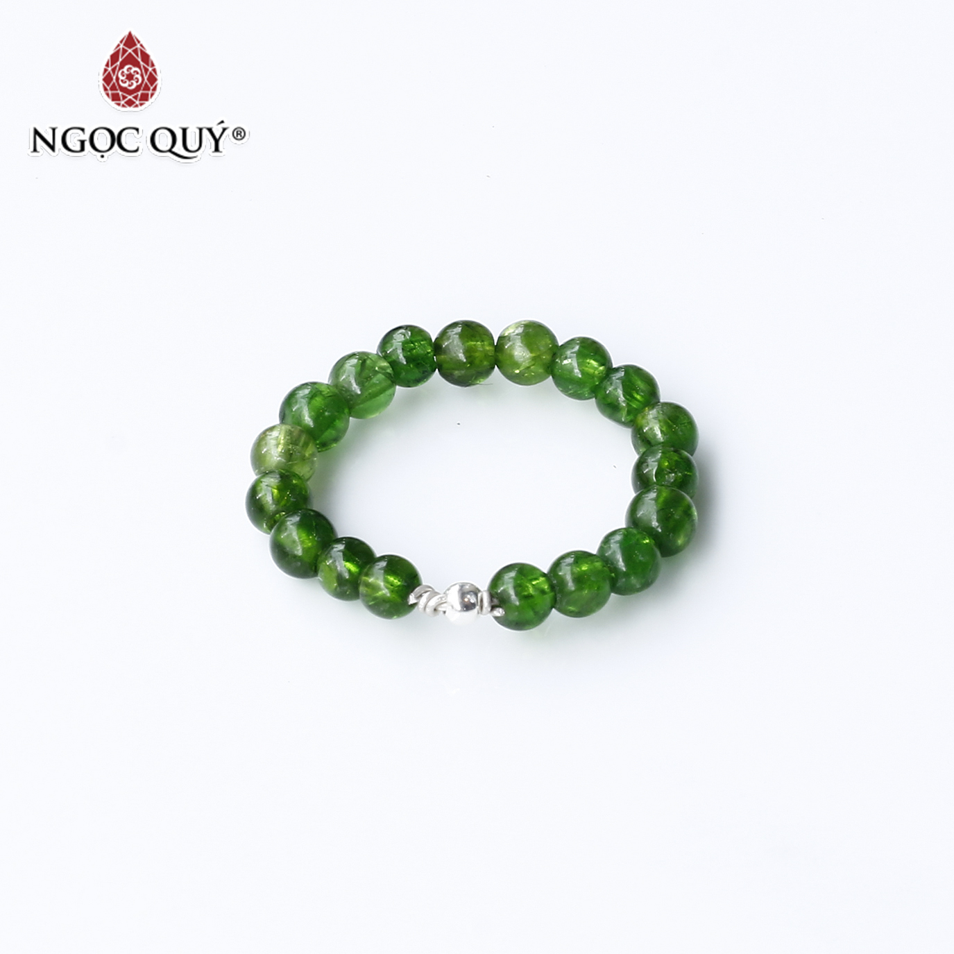 Nhẫn đá diopside lõi bạc mệnh hỏa mộc - Ngọc Quý Gemstones