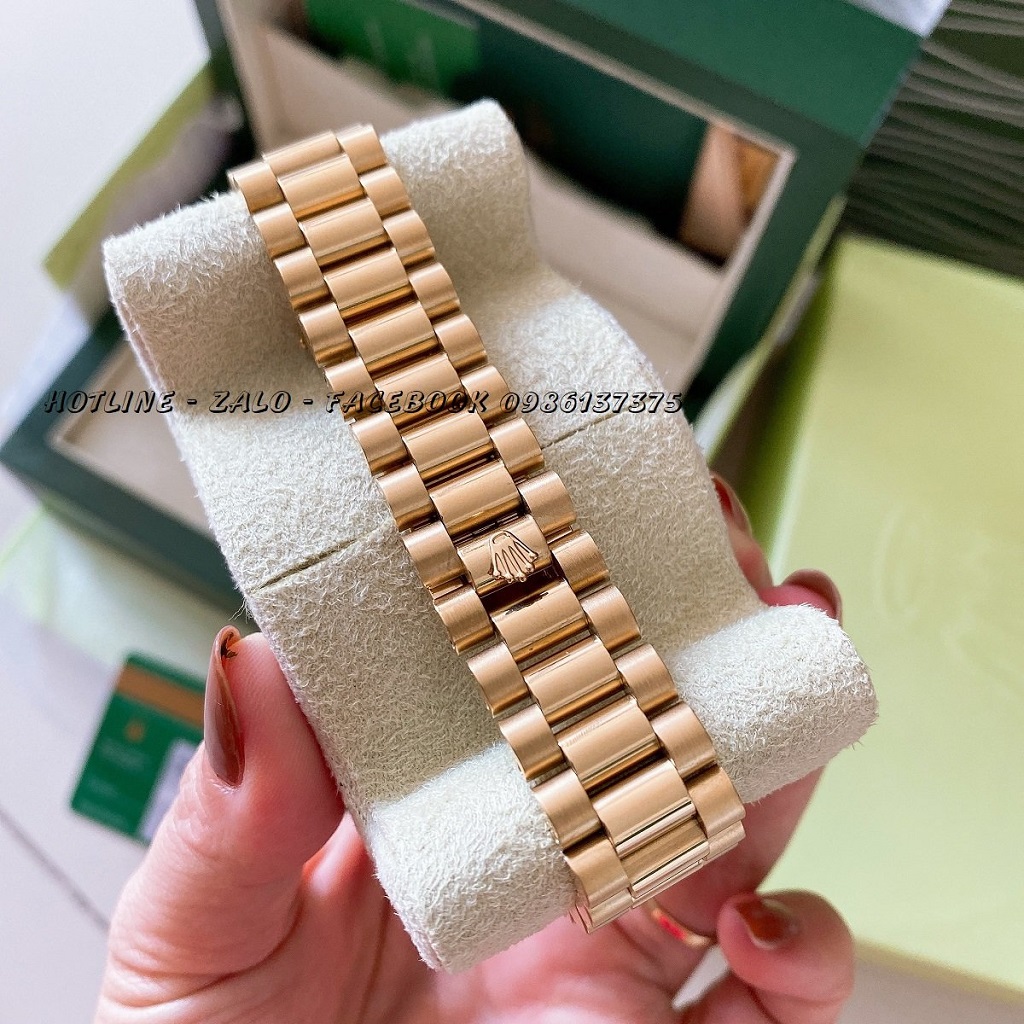 Đồng Hồ Nam Rolex Automatic 2 Lịch Dây Vàng Mặt Vàng 41mm