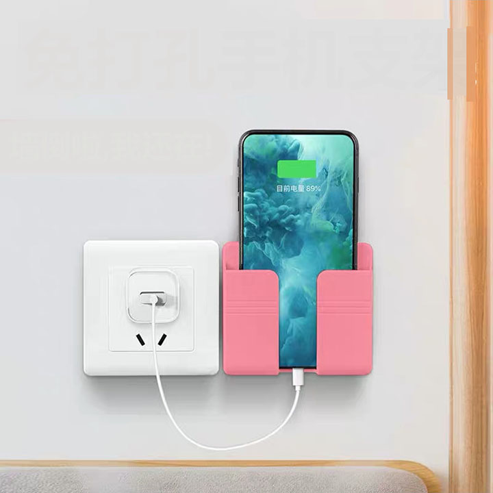 Kệ đựng remote điều khiển có sẵn miếng dán tường,Giá đỡ điện thoại khi sạc tiện dụng,Giá đỡ điện thoại dán tường
