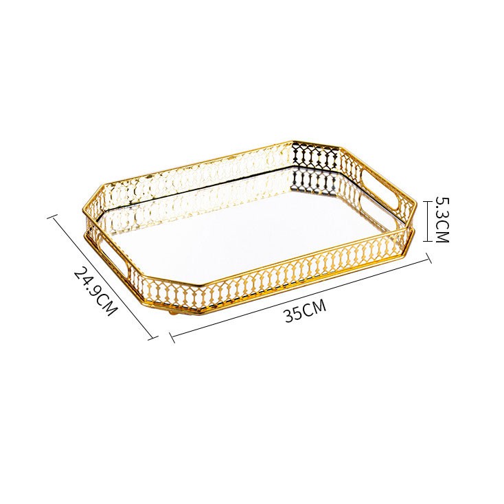 Khay Trà Trang Trí, Decor [GƯƠNG], Phong Cách Bắc Âu, Sang Trọng, Inox 304 Cao Cấp