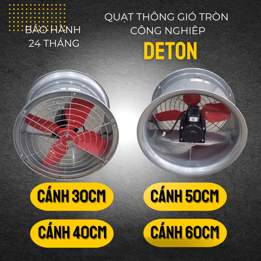 [HCM] QUẠT THÔNG GIÓ TRÒN DETON 250W/ 220V (ĐKÍNH CÁNH 400MM) - DFC-4B