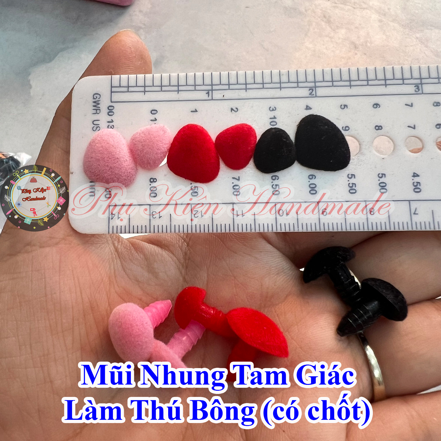 Mũi nhung tam giác làm thú bông (có chốt)