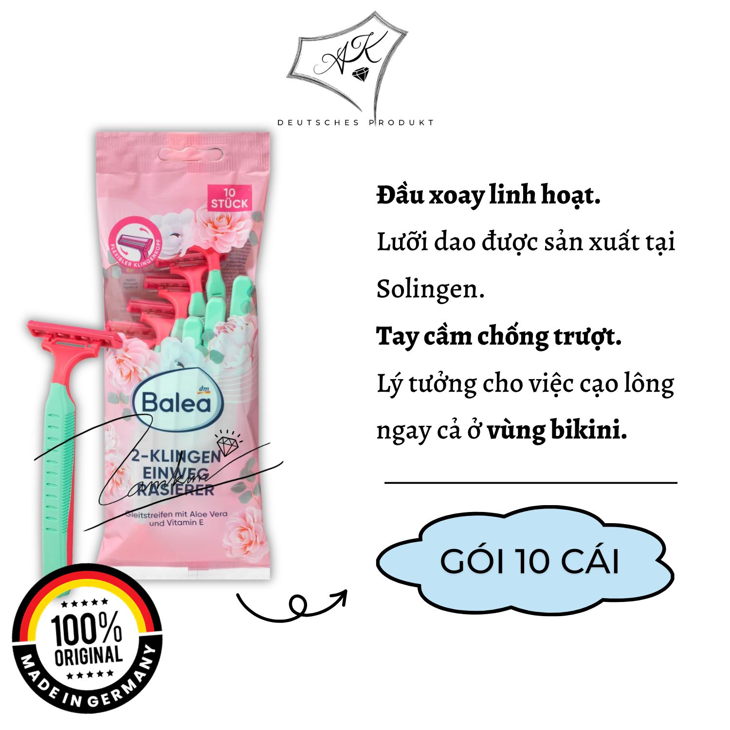 [ Hàng Đức ] Dao cạo lông Balea cho nữ - nội địa Đức