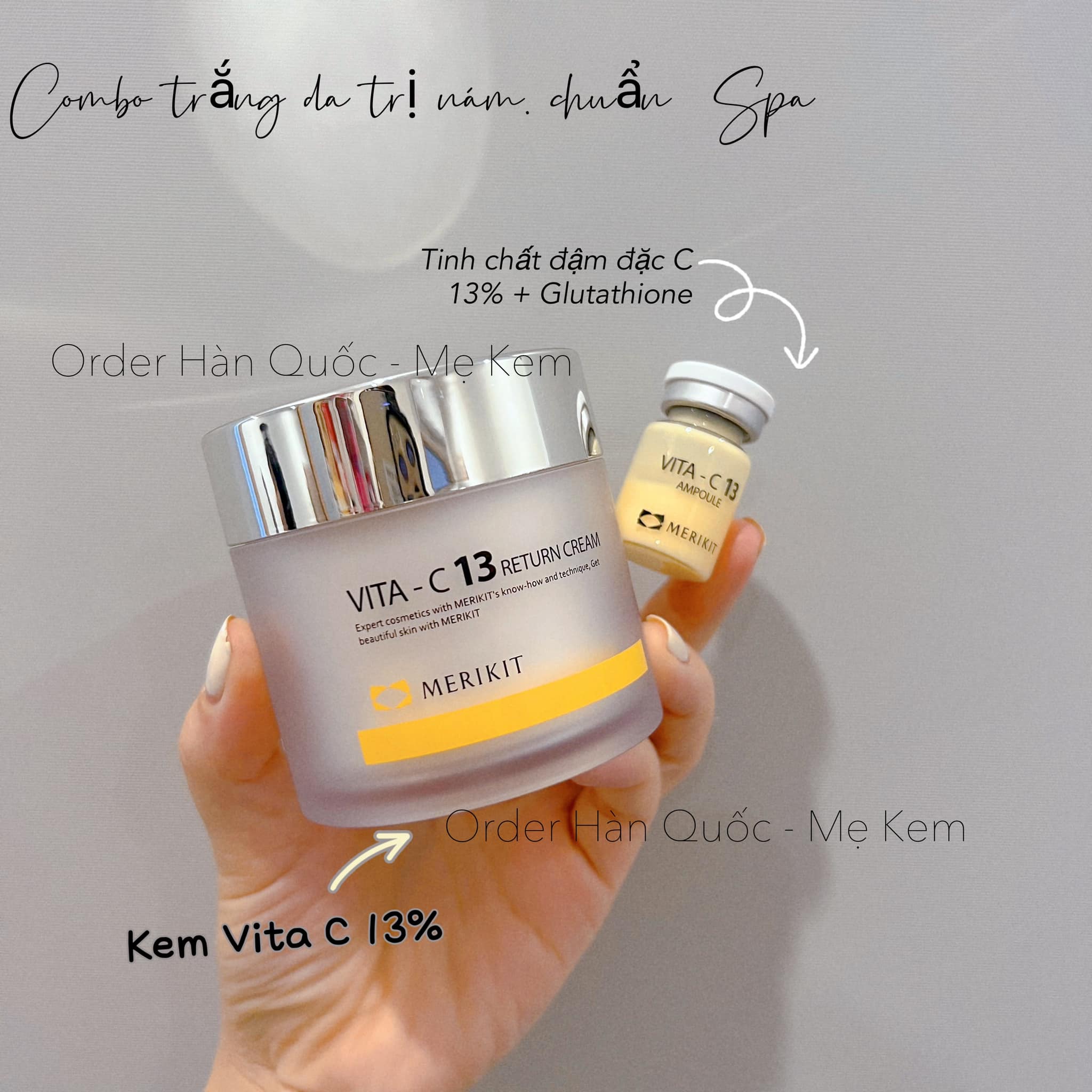 Set tinh chất C13% Glutathione trắng da mờ nám Merikit
