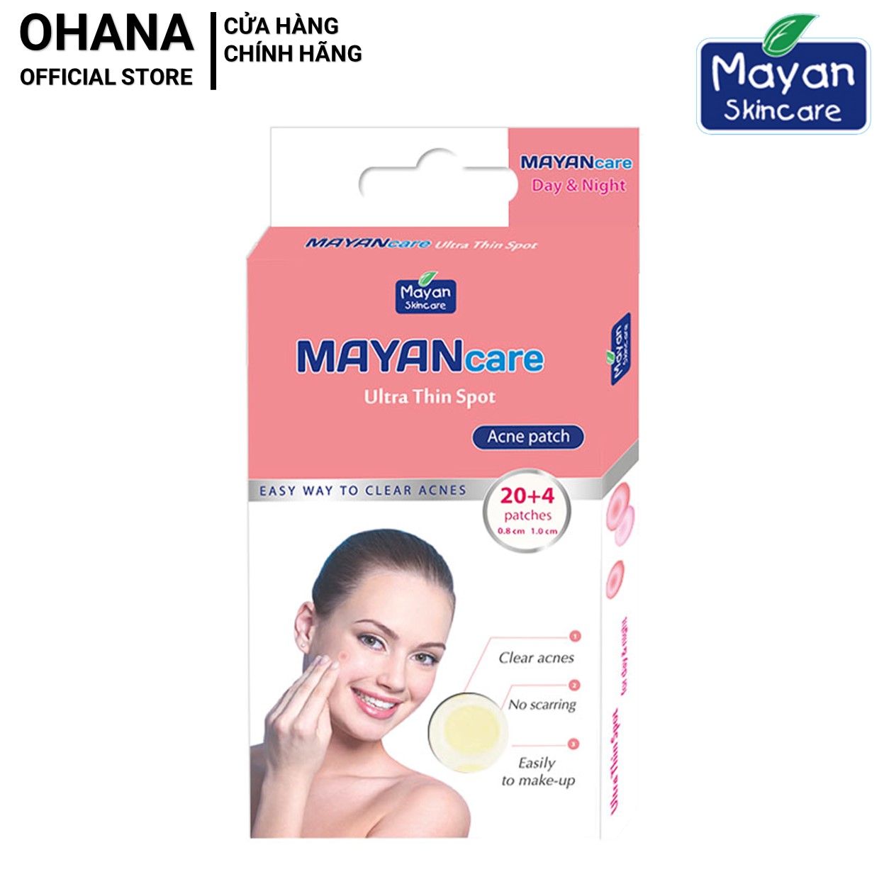 Miếng dán mụn mayan care ultra thin spot 24 miếng/hộp