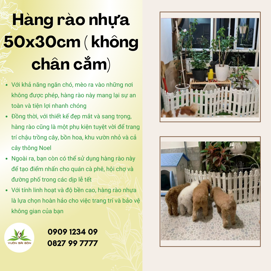 Combo 10 miếng hàng rào (cao 50cm x dài 30cm) trang trí Noel, trang trí sân vườn (Vườn Sài Gòn - Vuon Sai Gon)