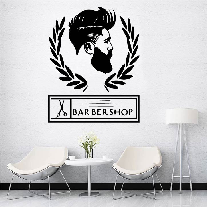 Decal Trang trí Barber, Salon cắt tóc P1