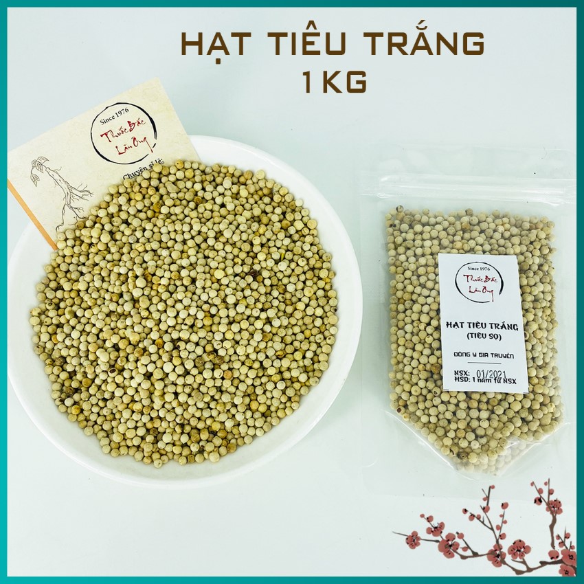 Hạt Tiêu Trắng (Tiêu Sọ) 1Kg - Hạt Tiêu Loại 1, Cực Thơm, Ngon