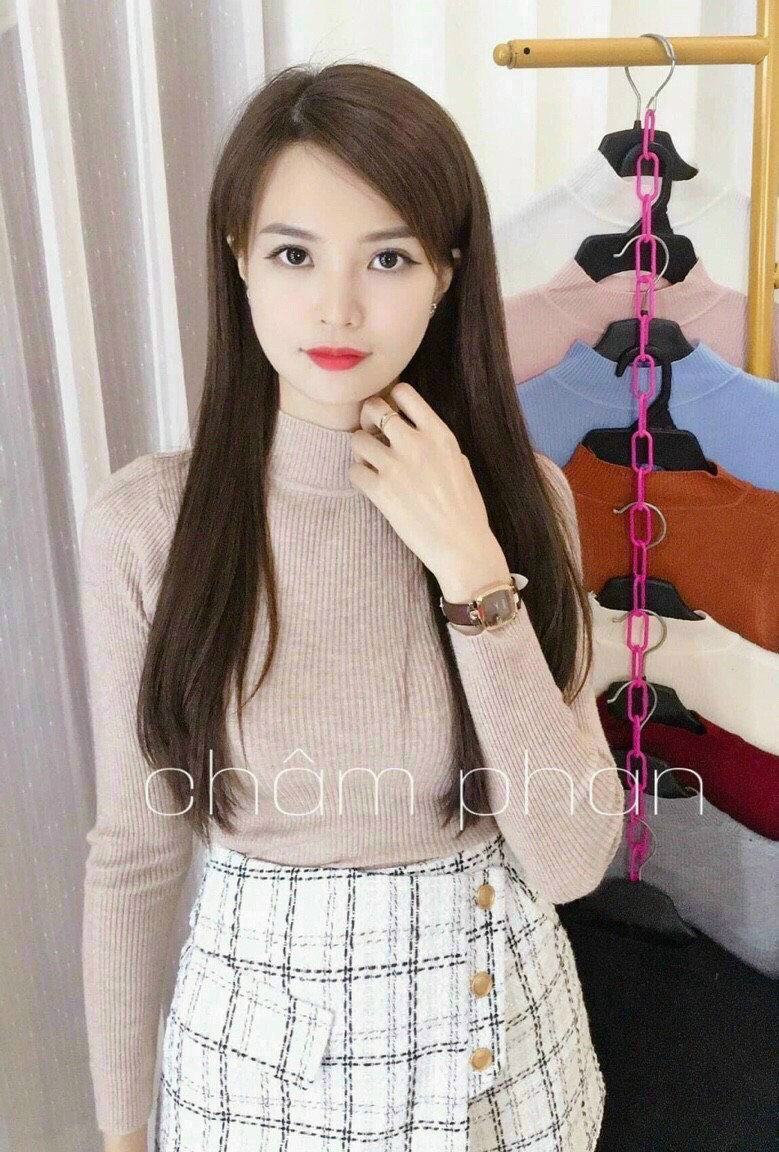 [DEAL HOT] Áo Thun Lụa Tay Dài Cổ Lọ Siêu Xinh TTVV0284