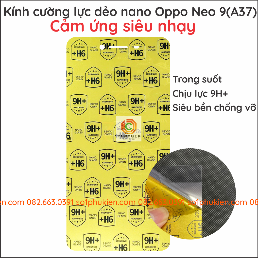 Dán cường lực Oppo neo 9 nano siêu dẻo siêu bền