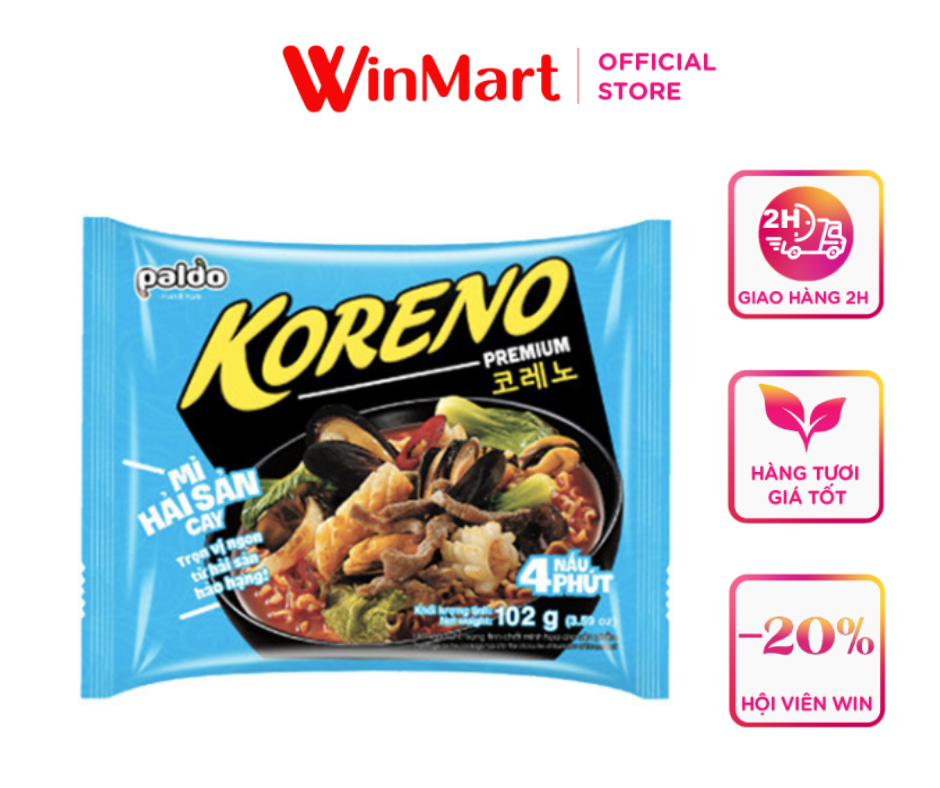 - Koreno Mì hải sản cay Premium 100g