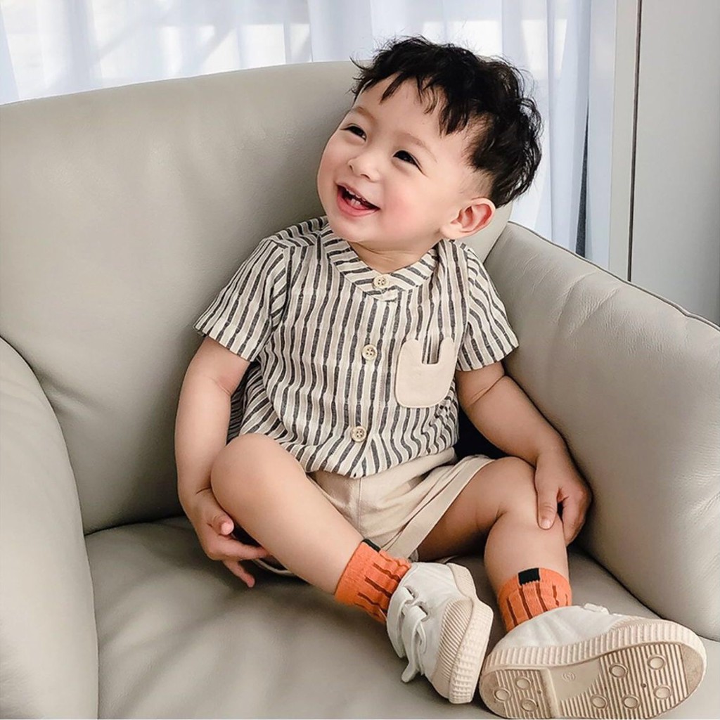 Set Quần Áo Đũi Kẻ Sọc Cho Bé Trai (N00747)