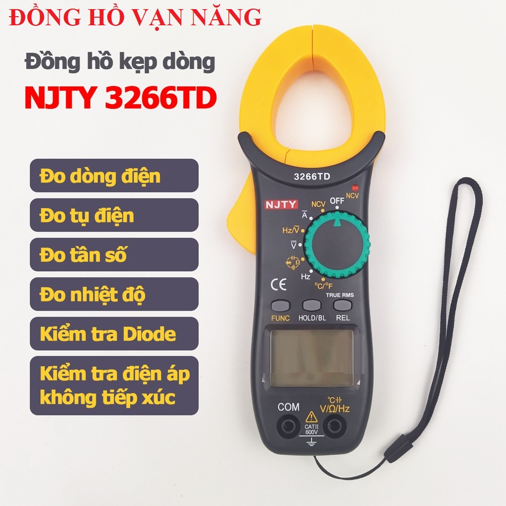 Ampe kìm dòng NJTY 3266TD Đo Tụ,Tần Số, Nhiệt Độ