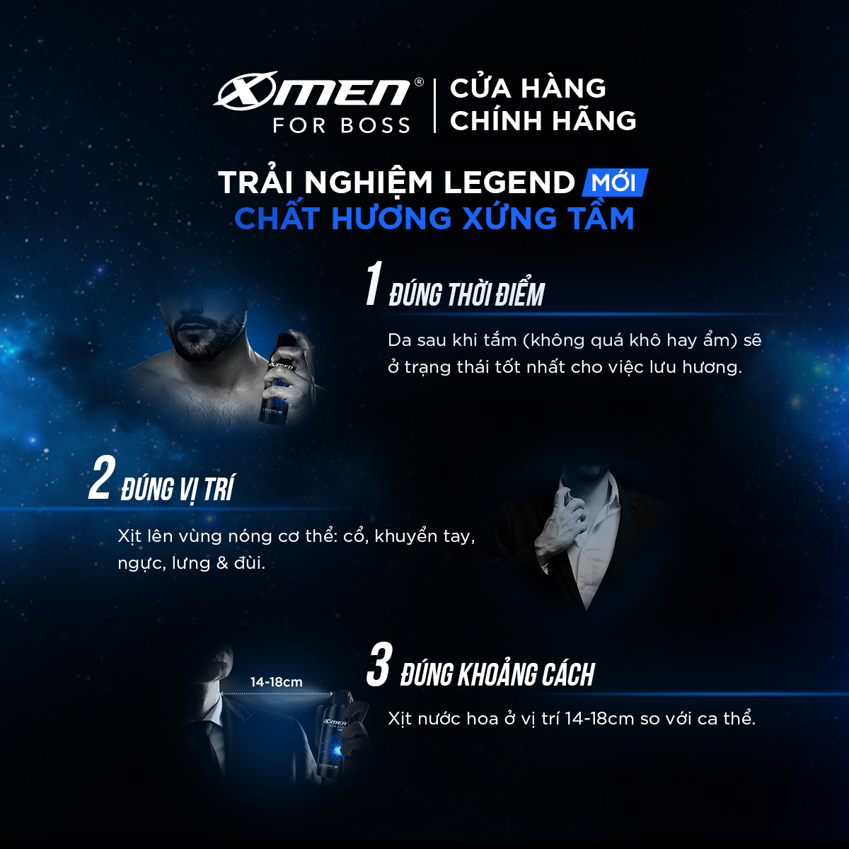 Xịt khử mùi Xmen For Boss Legend - 150ml