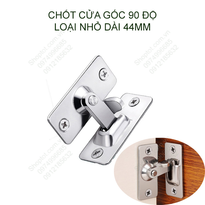 Chốt cửa trượt bằng inox 304, loại nhỏ, góc 90 độ