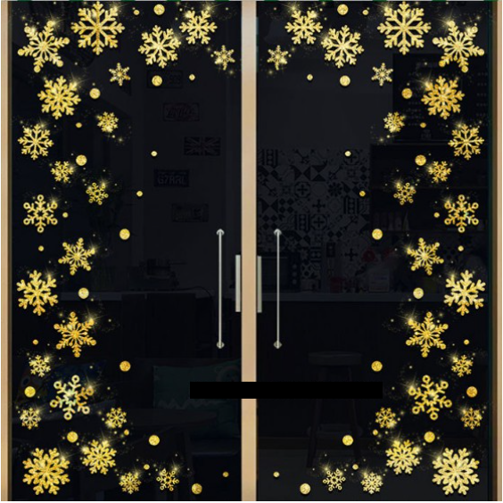 Decal trang trí Noel - Noel hoa vàng
