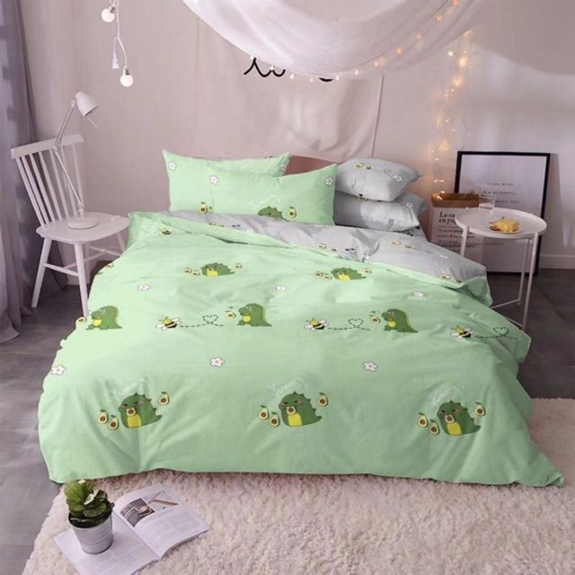Cotton Poly Bộ Chăn Ga Gối Khủng Long Bơ Bộ Chăn Ga Gối Cao Cấp Nhập Khẩu 5 Món, 4 Món Sản Phẩm Chăn Ga Gối Nệm Dùng 4 Mùa