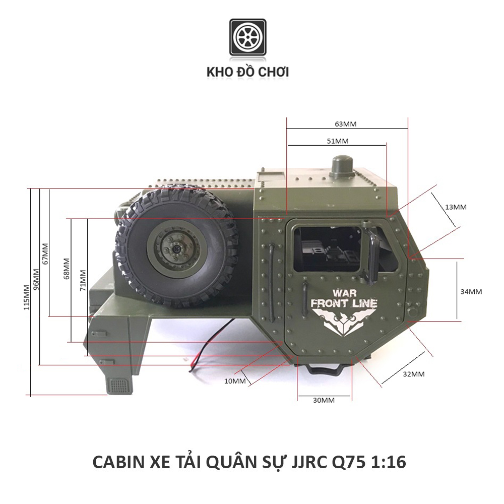 Cabin xe tải JJRC Q75 HEMTT 6x6 1:16
