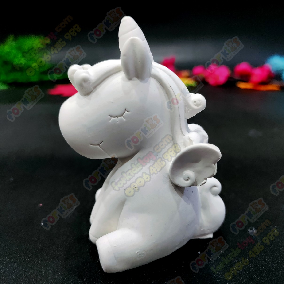 Coloring figures, wing pony, M size, gypsum statue, sculpture