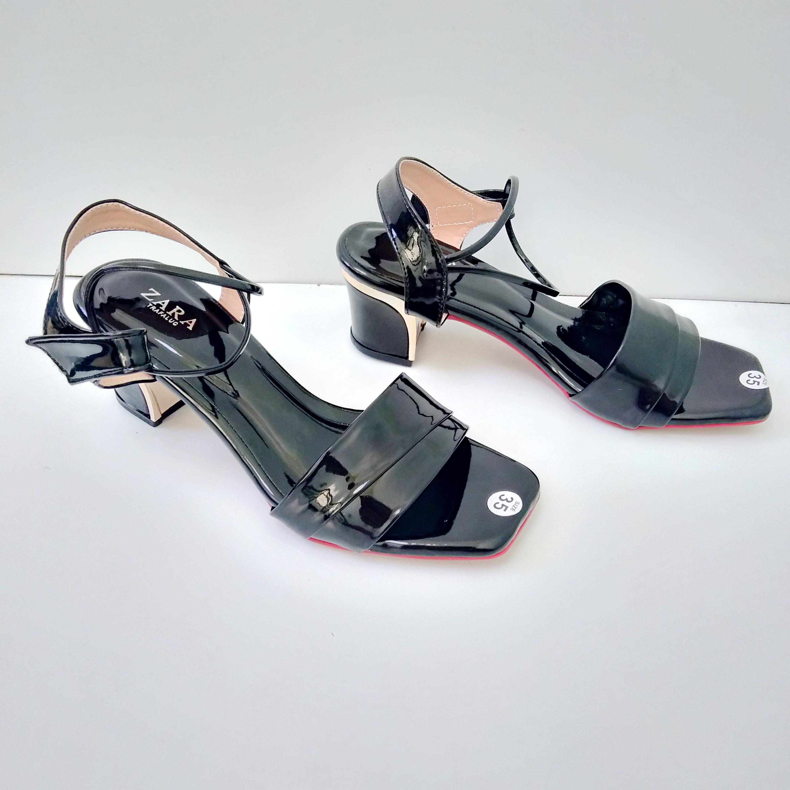 [HCM]Giày sandal gót bọc 5 phân quai xếp - hình thật
