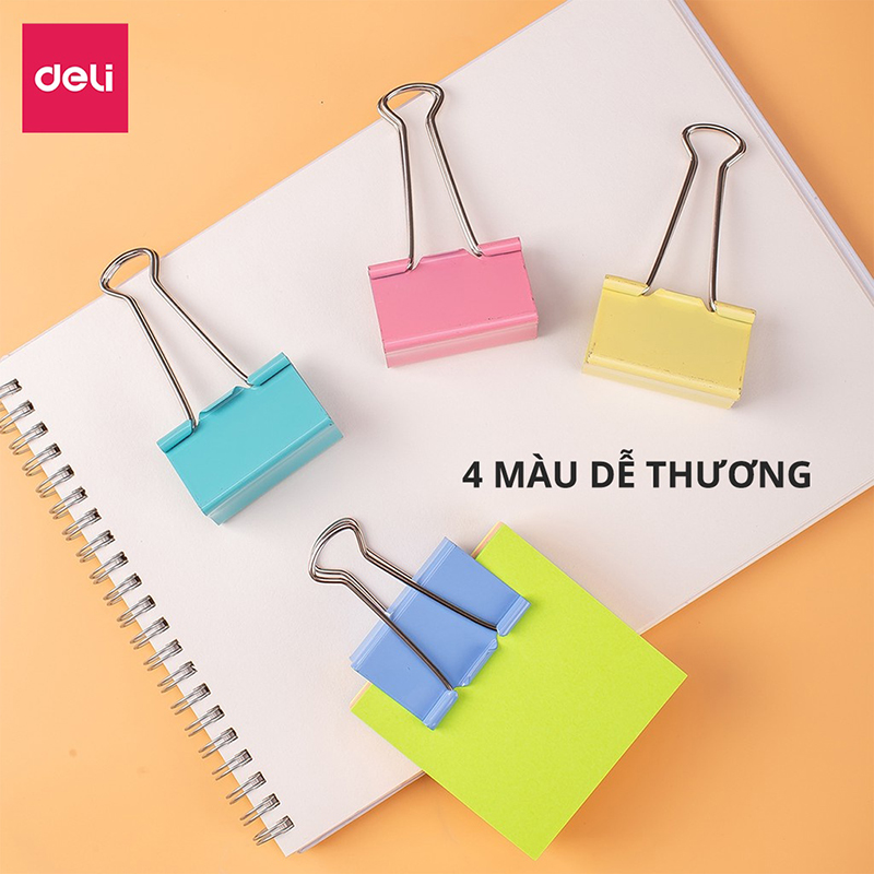Kẹp bướm màu 25mm 8554 A (Deli)