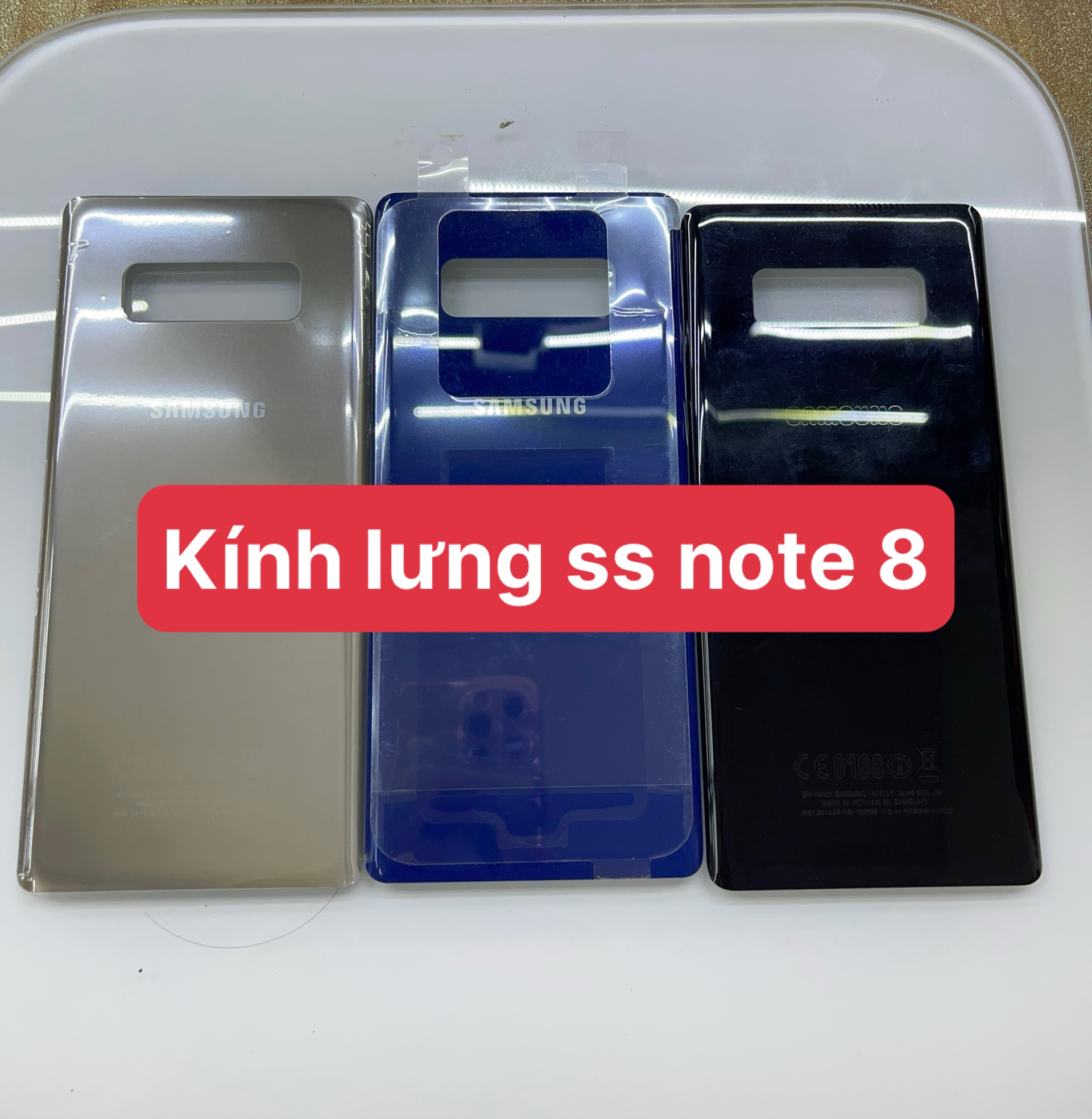 kính lưng điện thoại samsung note 8 zin có keo dán sẵn