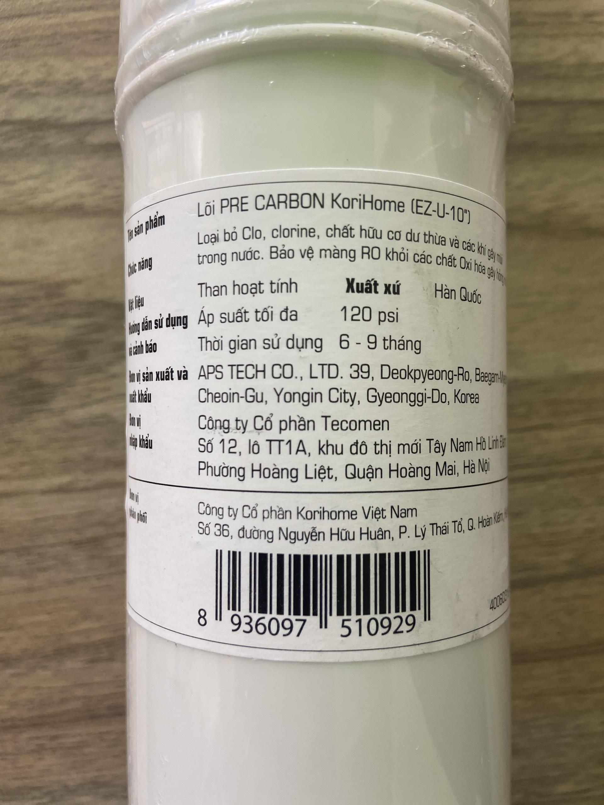 Lõi lọc thô Korihome số 2 Pre Carbon
