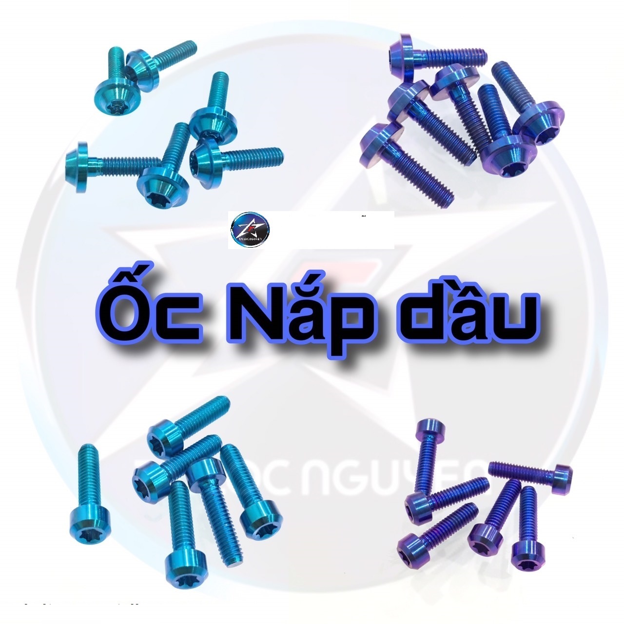 [HCM]ỐC NẮP DẦU 4LI TÍM TITANIUM VÀ XANH NGỌC