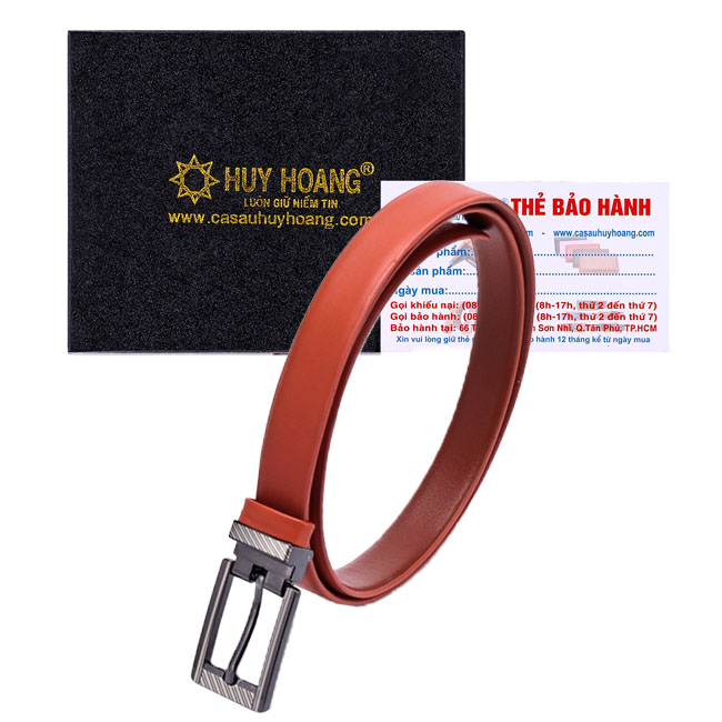 TH5130 - Thắt lưng nữ da bò  màu cam