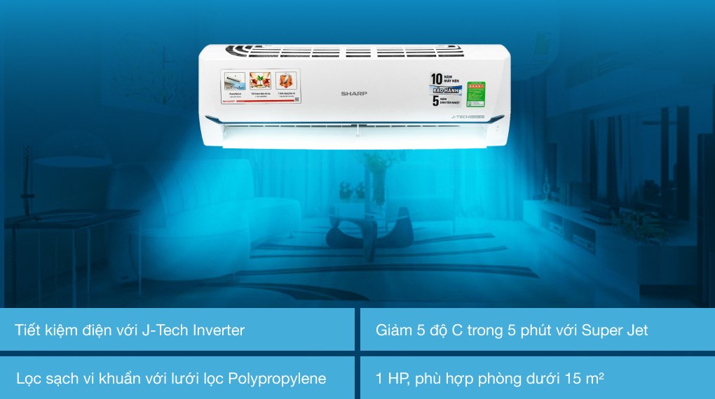 Máy lạnh Sharp model X9XEW inverter 1hp