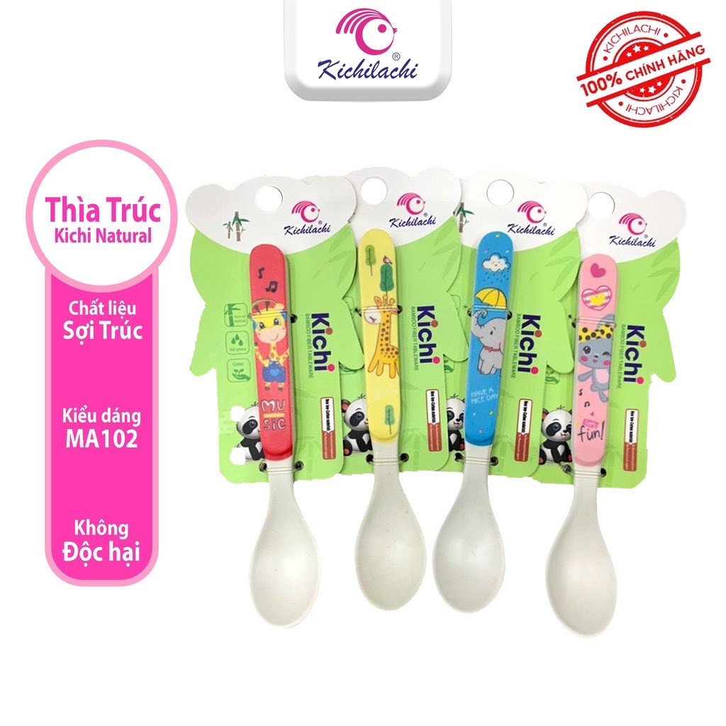 Thìa/ muỗng ăn dặm sợi tre cho bé Kichilachi Kichi