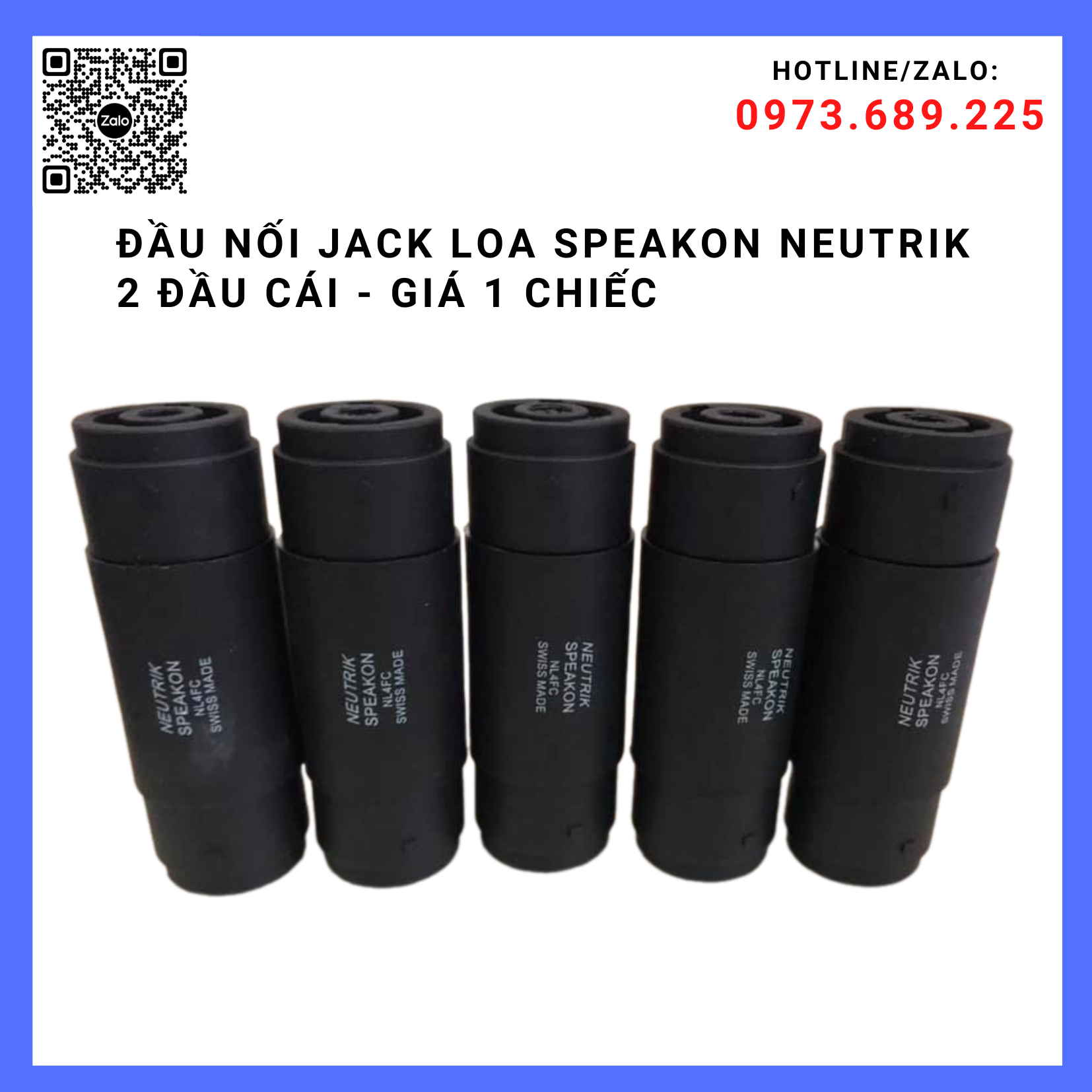 Đầu nối jack loa speakon neutrik 2 đầu cái - giá 1 chiếc