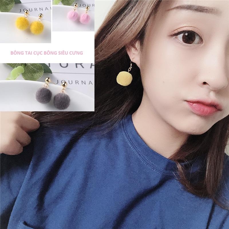 [HCM]Bông tai Bell Mew cục bông tròn siêu cưng BT44