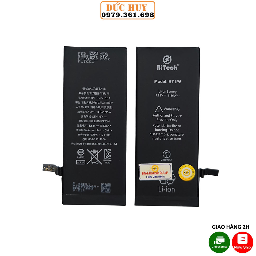 Pin IP6 Dung Lượng Cao BiTech BT-IP6 ( Dung Lượng 2380 mAh )