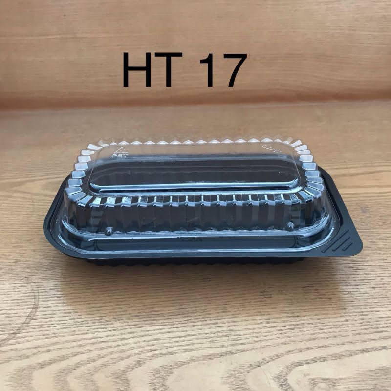 Hộp nhựa đế đen HT17 dùng một lần (combo 100 chiếc)