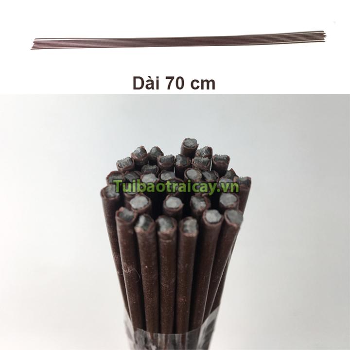 10 Que cắm lan, uốn cành lan màu nâu 70cm