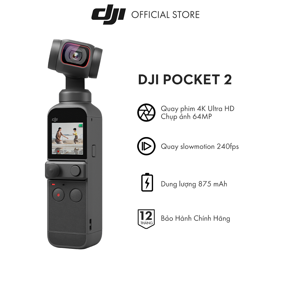 DJI Osmo Pocket 2 Máy quay phim Chống Rung 4K 60fps Hàng chính hãng Bảo