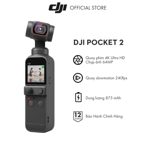 DJI Osmo Pocket 2 Máy quay phim Chống Rung 4K 60fps Hàng chính hãng Bảo thumbnail