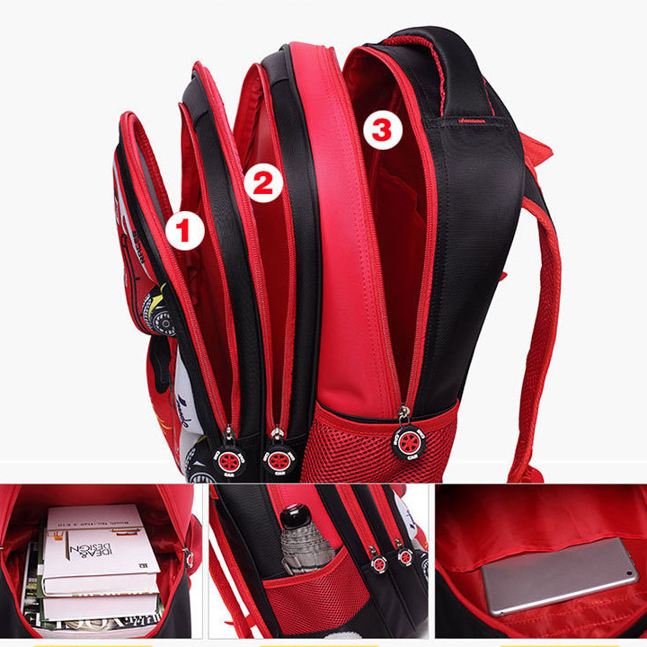 Balo chống gù lưng in hình oto 3D