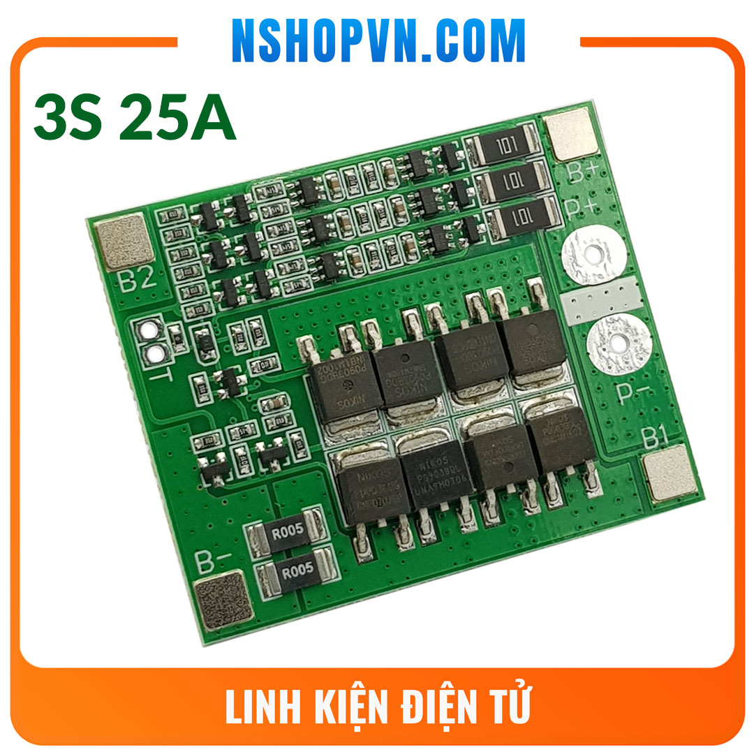 Mạch sạc xả và bảo vệ pin 3s 25A