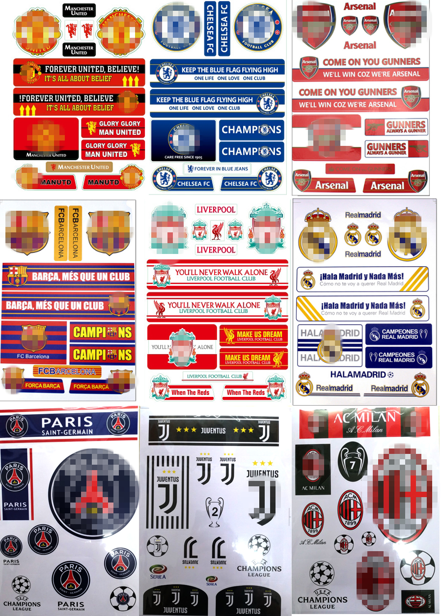 Bộ sticker logo các CLB dán xe, điện thoại, laptop...