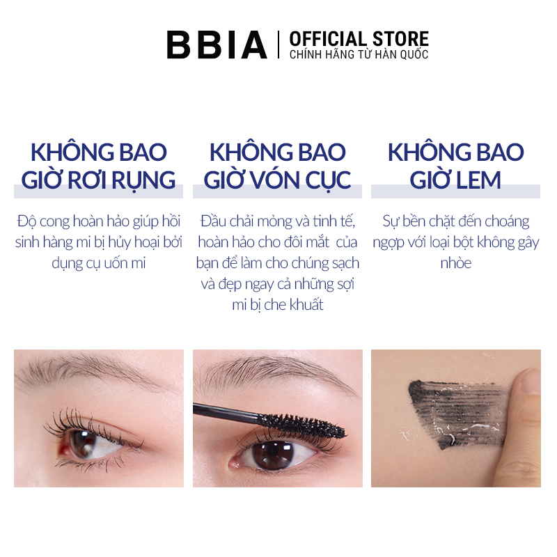 Bbia Never Die Mascara 7g, Thickening and Smudge-Proof Mascara