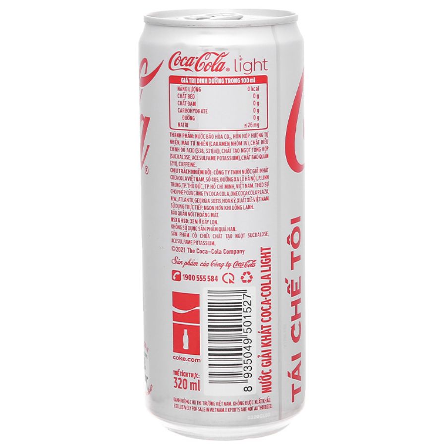 Cocacola Light Carbonated Soft Drink Can 320ml